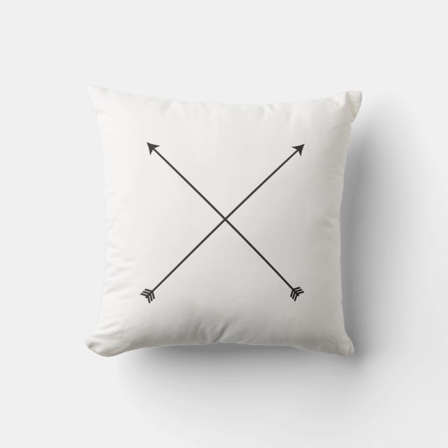Arrow Modern Black and White Tribal Minimal Cushion (Front)