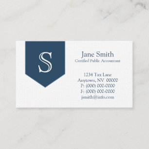 Arrow Monogram Business Card, Royal Blue Card