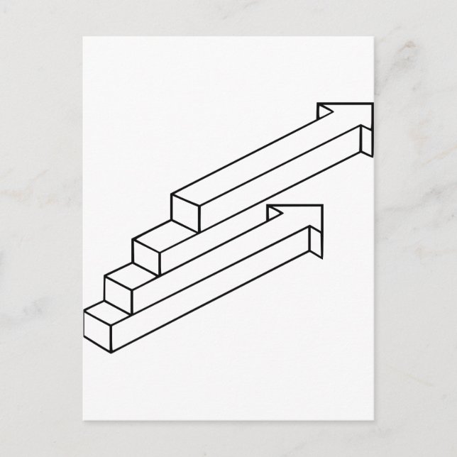 Arrow or Stairs Optical Illusion Postcard (Front)