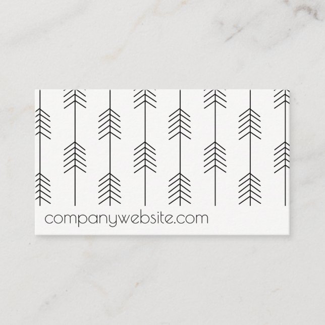 Arrow Pattern / Stylish / Black White Business Card (Front)