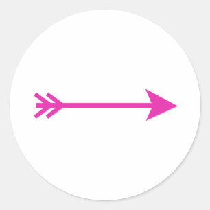 Arrow Pink Straight The MUSEUM Zazzle Gifts Classic Round Sticker