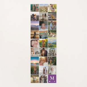 Arrow Purple Monogram 26 Square Photo Collage Yoga Mat