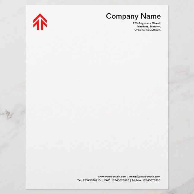 Arrow - Red Customised Letterhead (Front)