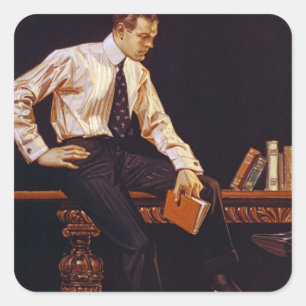 Arrow shirt Collars, American Advertisement, 1914 Square Sticker