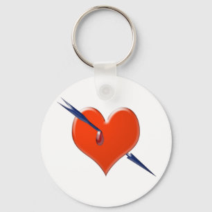 Arrow through the heart key ring