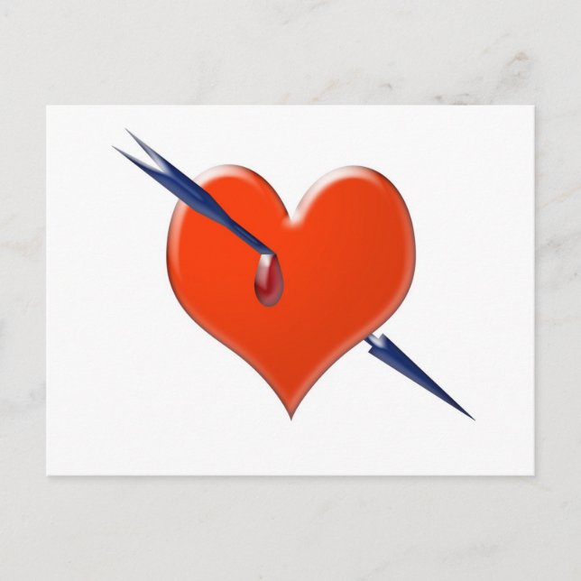 Arrow Through the Heart Postcard (Front)