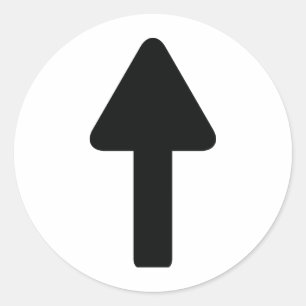 arrow up icon classic round sticker