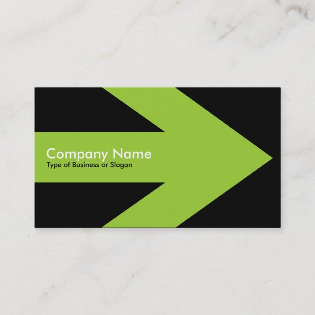 Arrow v3 (Martian Green) - Black Business Card (Front)
