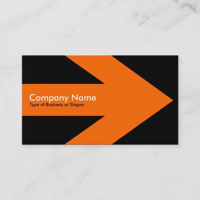 Arrow v3 (Orange) - Black Business Card (Front)