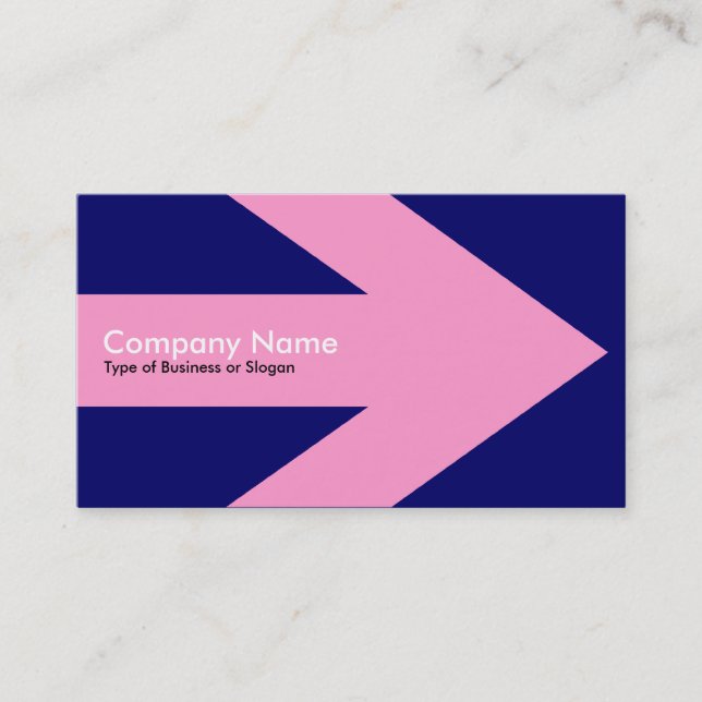 Arrow v3 (Pink) - Dark Blue 000066 Business Card (Front)