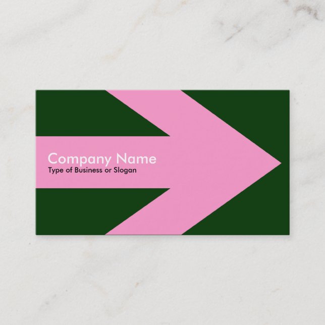 Arrow v3 (Pink) - Dark Green 003300 Business Card (Front)