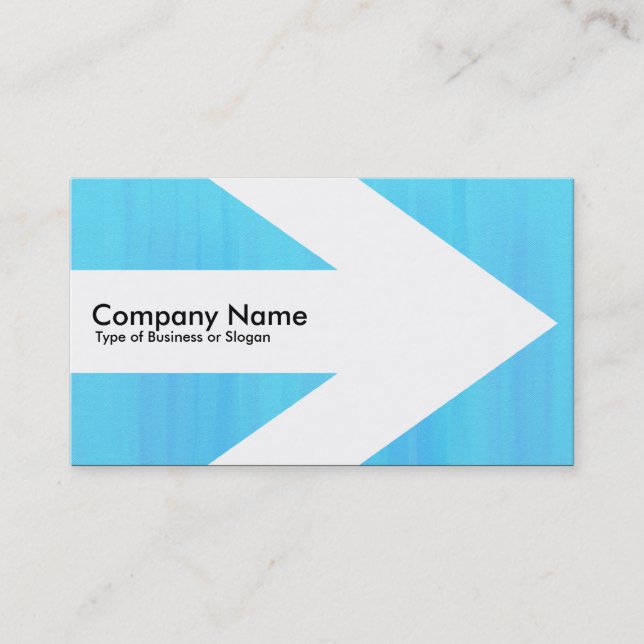 Arrow v3 (White) - Blue Painted Texture Business Card (Front)