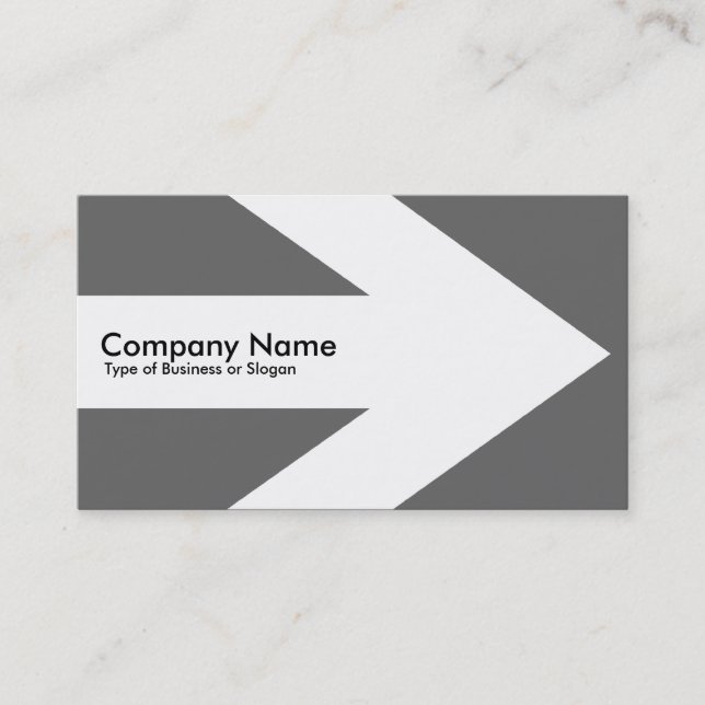 Arrow v3 (White) - Grey 666666 Business Card (Front)