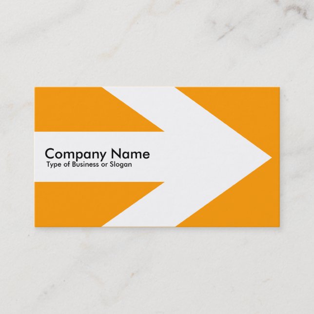 Arrow v3 (White) - Orange FF9900 Business Card (Front)