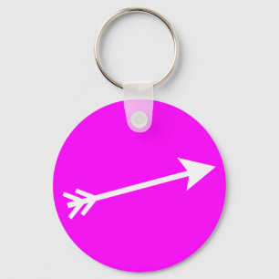 Arrow White 15deg The MUSEUM Zazzle Gifts Key Ring