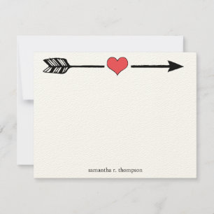 Arrow with Red Heart Thank You Note Card
