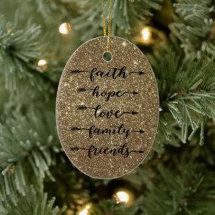 Arrow words ceramic ornament