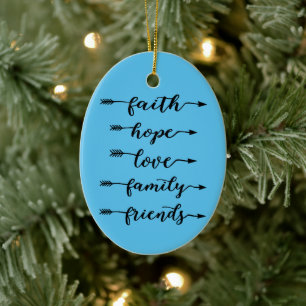 Arrow words ceramic ornament