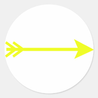 Arrow Yellow Straight The MUSEUM Zazzle Classic Round Sticker