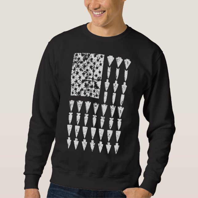 Arrowhead American Flag  For Any Avid Hunter Sweatshirt (Front)
