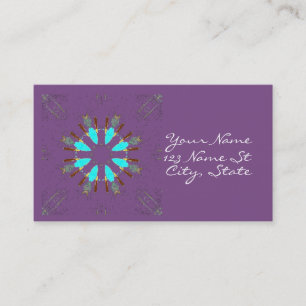 Arrowhead Feathers Pow-wow Pattern Thunder_Cove Business Card