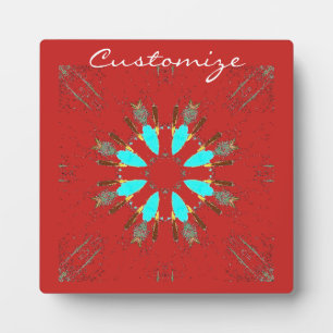 Arrowhead Feathers Pow-wow Pattern Thunder_Cove Plaque