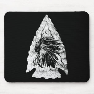 Arrowhead Hunter Indian Chief Relic Hunting Native Mouse Mat