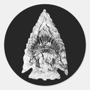 Arrowhead Hunter Native American Arrowhead Hunting Classic Round Sticker
