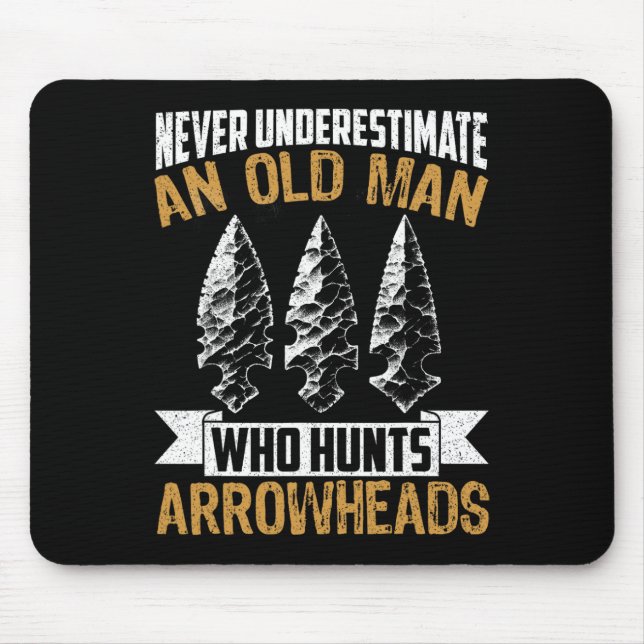 Arrowhead Hunter Shirt Old Man Grandpa Arrowhead H Mouse Mat (Front)