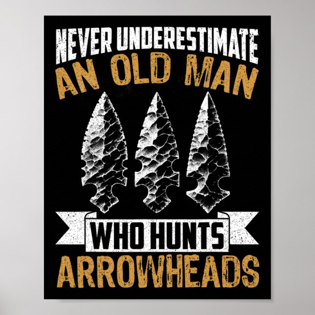 Arrowhead Hunter Shirt Old Man Grandpa Arrowhead H Poster (Front)