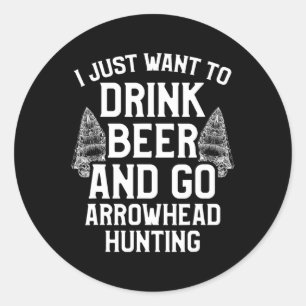 Arrowhead Hunting Collector Drink Beer Artefacts H Classic Round Sticker