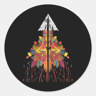 Arrowhead Hunting Flowers Flint Collecting Women Classic Round Sticker