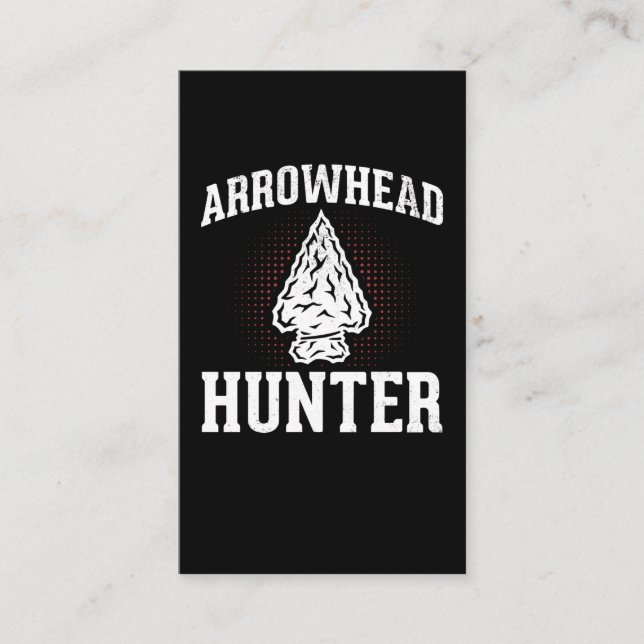 Arrowhead Hunting Funny Stone Collector Business Card (Front)