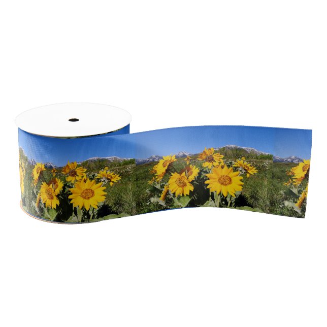 Arrowleaf Balsamroot Wildflower Ribbon Grosgrain Ribbon (Spool)