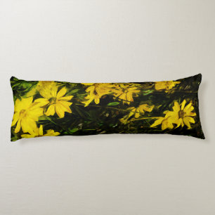Arrowleaf Balsamroot Yellow Wildflower Abstract Body Cushion