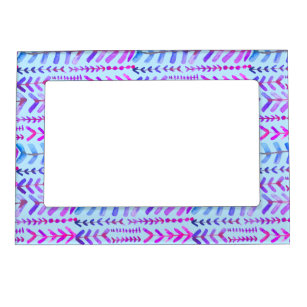 Arrowroot Geometric Watercolor Pattern Purple Blue Magnetic Frame