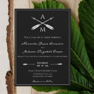 Arrows and Monograms Wedding Invitation