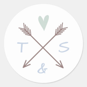 Arrows Blue Heart - Circle Sticker