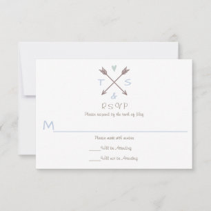 Arrows Blue Heart - RSVP Card