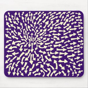 Arrows - Cream on Deep Purple 330066 Mouse Mat