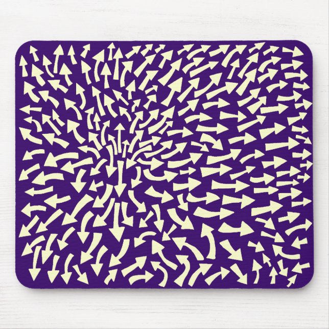 Arrows - Cream on Deep Purple 330066 Mouse Mat (Front)