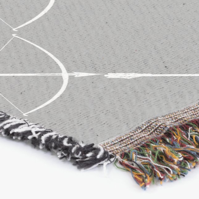 Arrows Grey and White Pattern Throw Blanket (Corner)