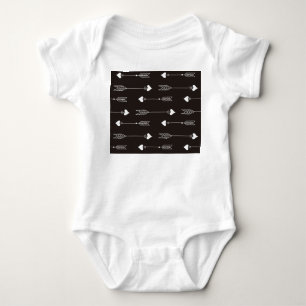 Arrows, hearts, abstract vintage pattern. baby bodysuit