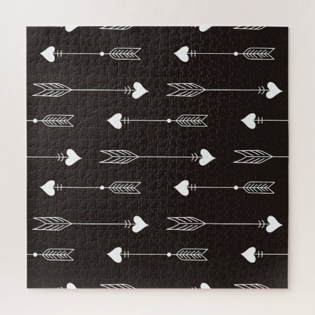 Arrows, hearts, abstract vintage pattern. jigsaw puzzle (Vertical)