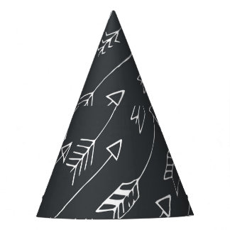 Arrows in Darkness: Hand-Drawn Pattern Party Hat