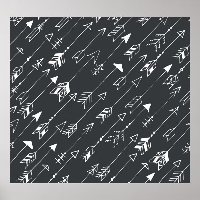 Arrows in Darkness: Hand-Drawn Pattern Poster (Front)