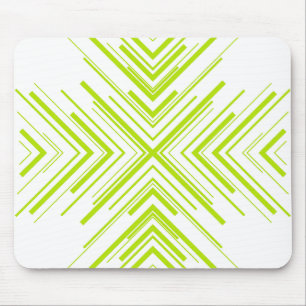 Arrows in Lime Green and White Mouse Mat