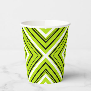 Arrows in Lime Green, Black, and White Paper Cups