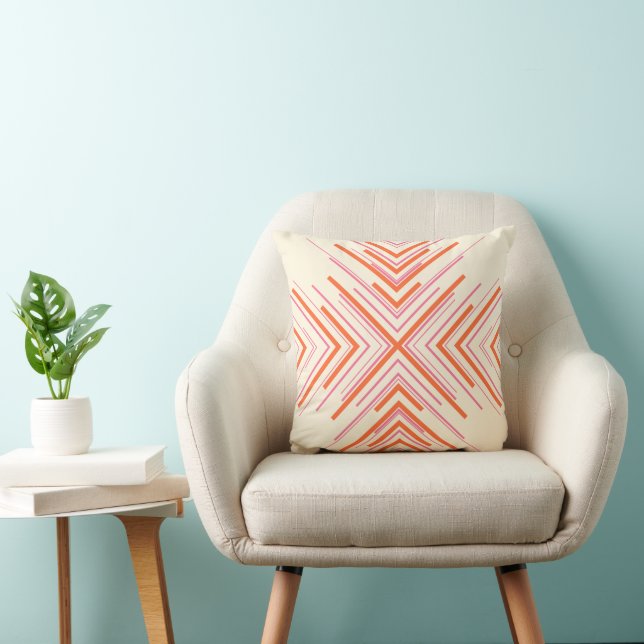 Arrows in Pink, Orange and Cream Cushion (Chair)