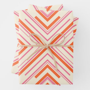 Arrows in Pink, Orange and Cream Wrapping Paper Sheet